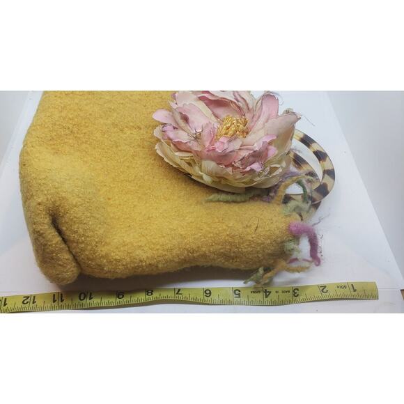 Handmade Felted Wool Purse Large Flower Tote Virginia Rowan Rokholt Art 1990s - Picture 8 of 10